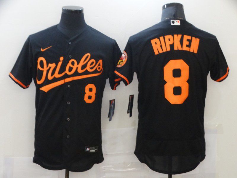 Men Baltimore Orioles #8 Ripken Black Elite Nike MLB Jerseys->miami marlins->MLB Jersey